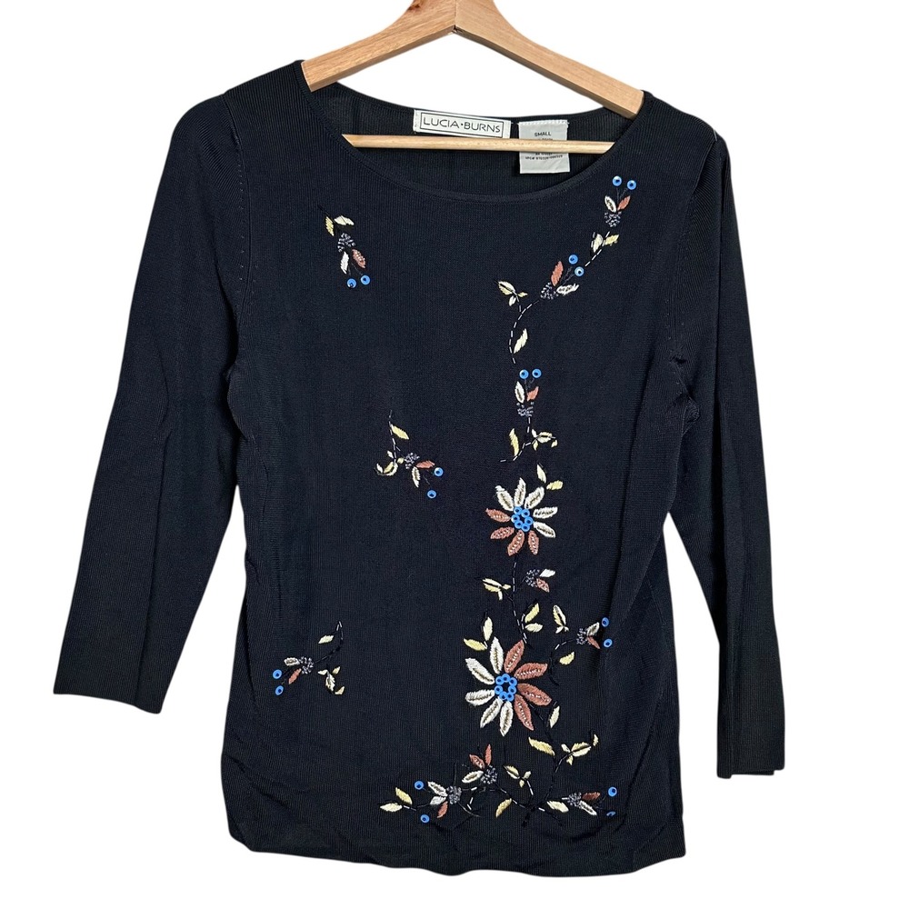 Beaded‎ Floral Embellished Ribbed Knit y2k sequin whimsical, coquette, fairycore